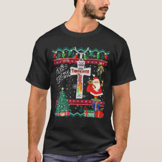 Ugly Christmas Sweater Christian Proud Firefighter