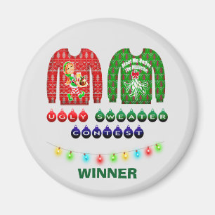 Ugly Christmas Sweater Contest Winner Custom Magnet