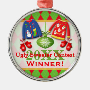 Ugly Christmas Sweater Contest Winner Ornament 6