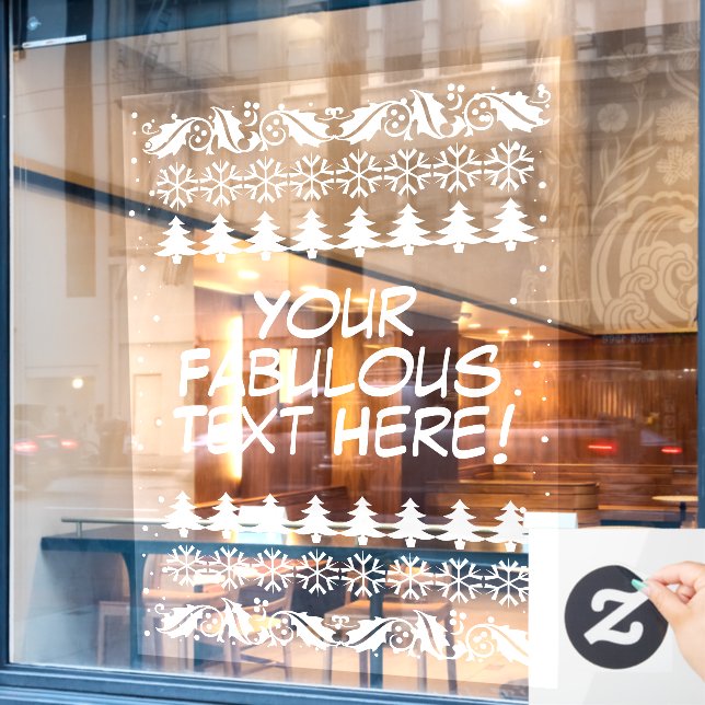 Ugly Christmas Sweater Custom Text Decorative (Cafe Window)