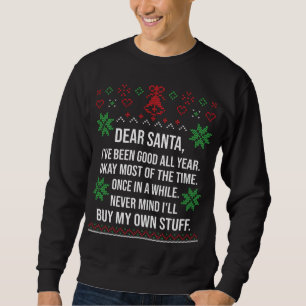 Ugly Christmas Sweater Dear Santa Claus Wish List