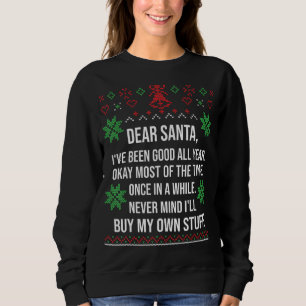 Ugly Christmas Sweater Dear Santa Claus Wish List