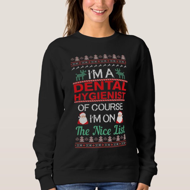 Ugly Christmas Sweater Dental Hygienist Funny Chri (Front)