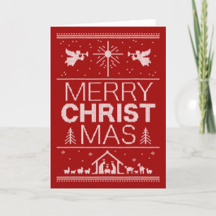 Ugly Christmas Sweater Design Christian Christ Holiday Card
