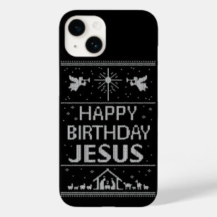 Ugly Christmas Sweater Design Happy Birthday Jesus Case-Mate iPhone 14 Case