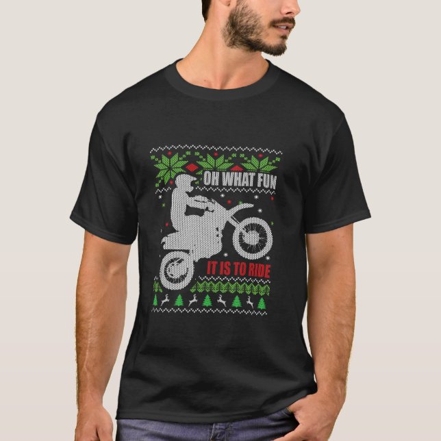 Ugly Christmas Sweater Dirt Bike Motorcycle Motocr (Front)