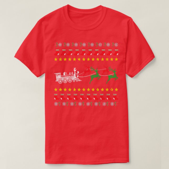 Ugly Christmas Sweater for Model Train Lover (Design Front)