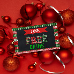 Ugly Christmas Sweater Free Drink Party Ticket