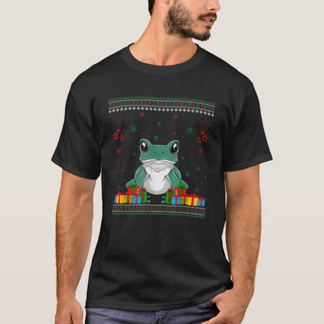 Ugly Christmas Sweater Funny Poison Dart Frog Love (Front)