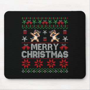 Ugly Christmas Sweater German Shepherd Xmas Dog Fa Mouse Pad