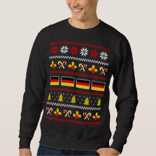 Ugly Christmas Sweater Germany Flag, USA Half Germ