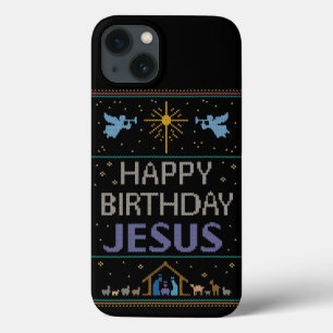 Ugly Christmas Sweater - Happy Birthday Jesus Purp iPhone 13 Case