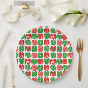 Ugly Christmas Sweater Happy Holidays Cute Paper Plate