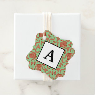 Ugly Christmas Sweater Hat Scarf Red White Favour Tags