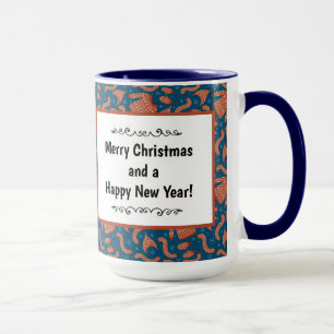 Ugly Christmas Sweater Hat Scarf Red White Mug