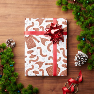 Ugly Christmas Sweater Hat Scarf Red White Wrapping Paper