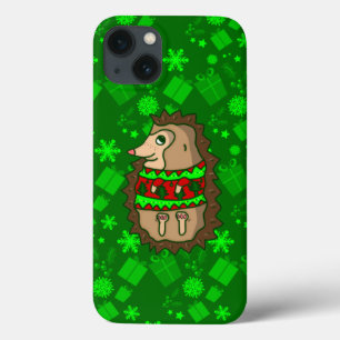 ugly christmas sweater hedgehogs iPhone 13 case