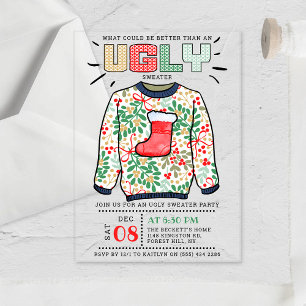 Ugly Christmas Sweater Holiday Party Acrylic Invitations