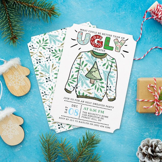 Ugly Christmas Sweater Holiday Party Invitation (Creator Uploaded)