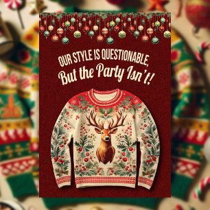 Ugly Christmas Sweater Holiday Party Invitation