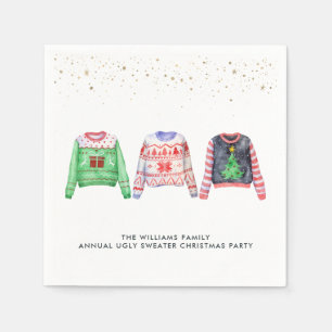 Ugly Christmas Sweater   Holiday Party Napkin