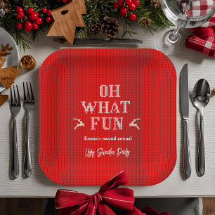 Ugly Christmas Sweater Holiday Party  Paper Plate