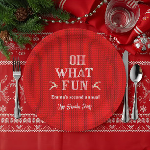 Ugly Christmas Sweater Holiday Party  Paper Plate