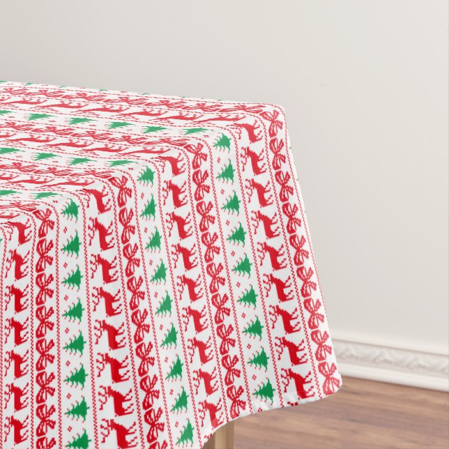 Ugly Christmas Sweater Holiday Pattern Tablecloth (In Situ)