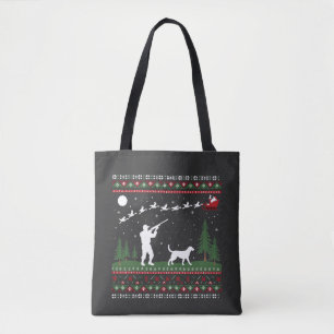 Ugly Christmas Sweater Hunting Season Santa  Tote Bag