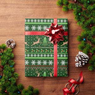 Ugly Christmas Sweater Inspired Holiday Wrapping Paper