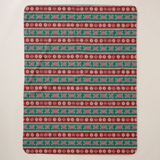 Ugly Christmas Sweater Knit Traditional Pattern 10 Sherpa Blanket