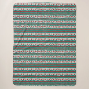 Ugly Christmas Sweater Knit Traditional Pattern 12 Sherpa Blanket
