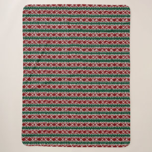Ugly Christmas Sweater Knit Traditional Pattern 17 Sherpa Blanket