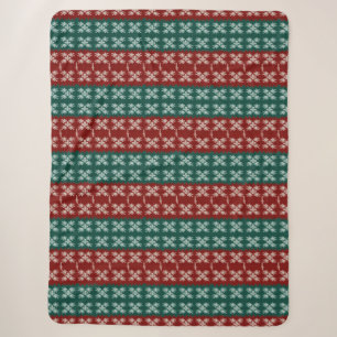 Ugly Christmas Sweater Knit Traditional Pattern 2 Sherpa Blanket