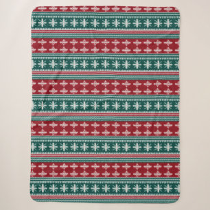Ugly Christmas Sweater Knit Traditional Pattern 3 Sherpa Blanket