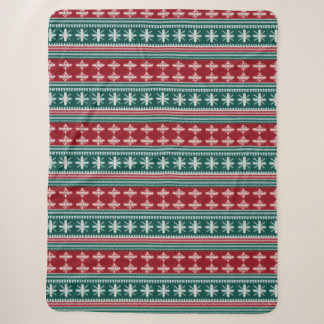 Ugly Christmas Sweater Knit Traditional Pattern 3 Sherpa Blanket