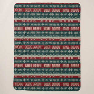 Ugly Christmas Sweater Knit Traditional Pattern 7 Sherpa Blanket
