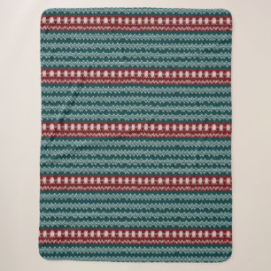 Ugly Christmas Sweater Knit Traditional Pattern Sherpa Blanket