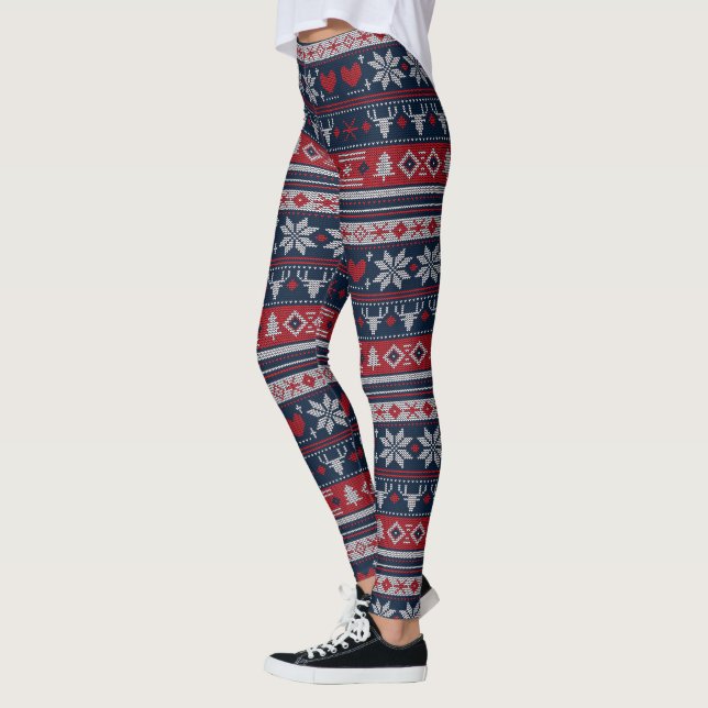 Ugly Christmas Sweater Knitting Pattern Leggings (Left)
