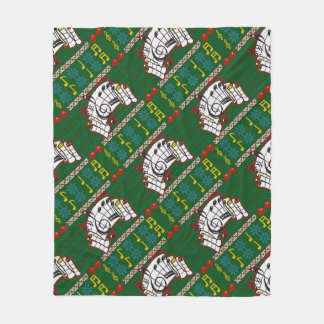 Ugly Christmas Sweater Music Notes Fleece Blanket