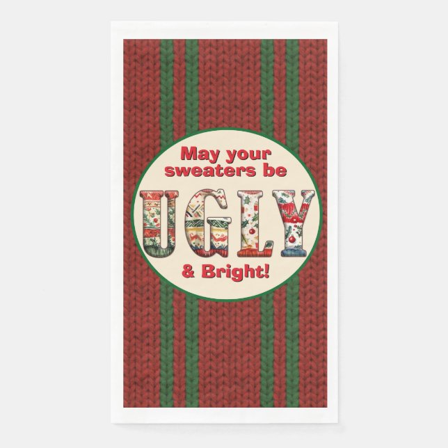 Ugly Christmas Sweater Paper Napkin (Front)