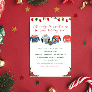 Ugly Christmas Sweater Party  Fun Holiday  Invitation