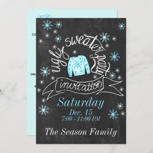 Ugly Christmas Sweater Party Invitation (Front/Back)