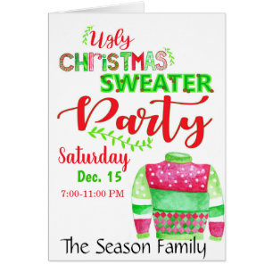 Ugly Christmas Sweater Party Invitation