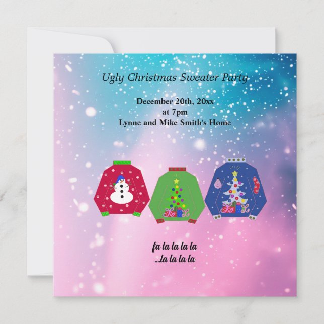 Ugly Christmas Sweater Party Invitation (Front)