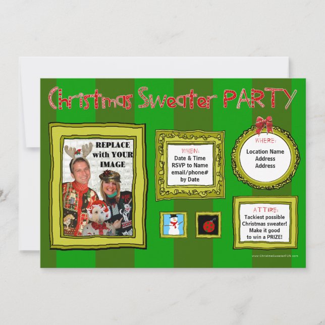 Ugly Christmas Sweater Party Invitation (Front)