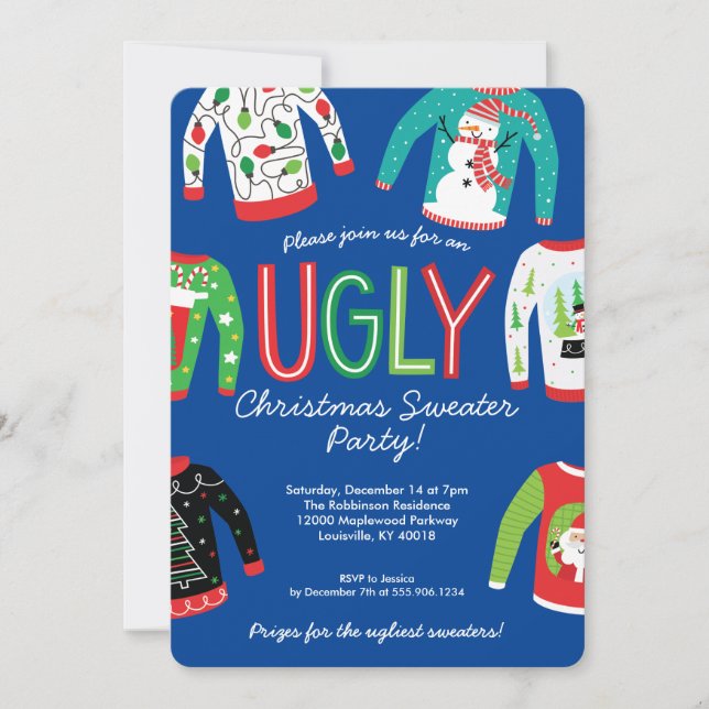 Ugly Christmas Sweater Party Invitation (Front)