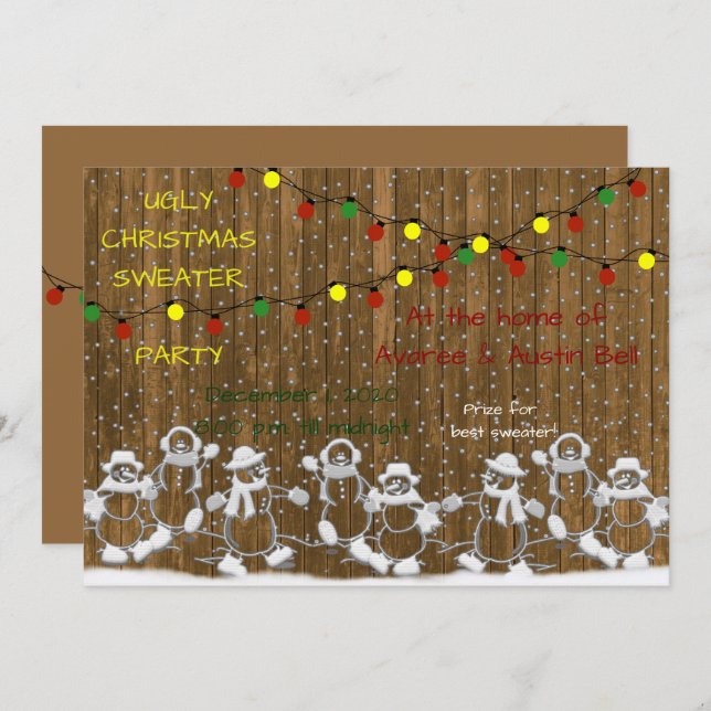 Ugly Christmas Sweater Party Invitation (Front/Back)