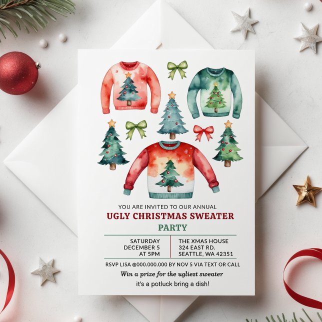 Ugly Christmas Sweater Party Invitation (Ugly Christmas Sweater Party Invitation)