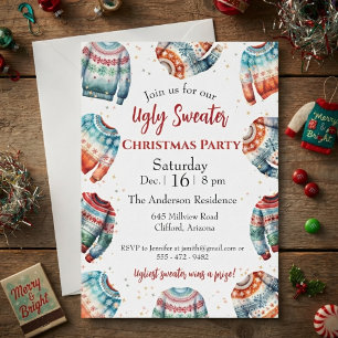 Ugly Christmas Sweater Party Invitation